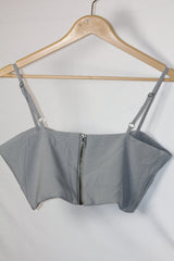 Pretty Little Thing Grey Sleeveless Crop Top - Medium