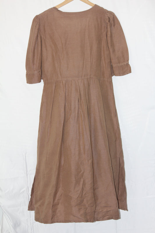 Thriftyfy Brown Floral Dress