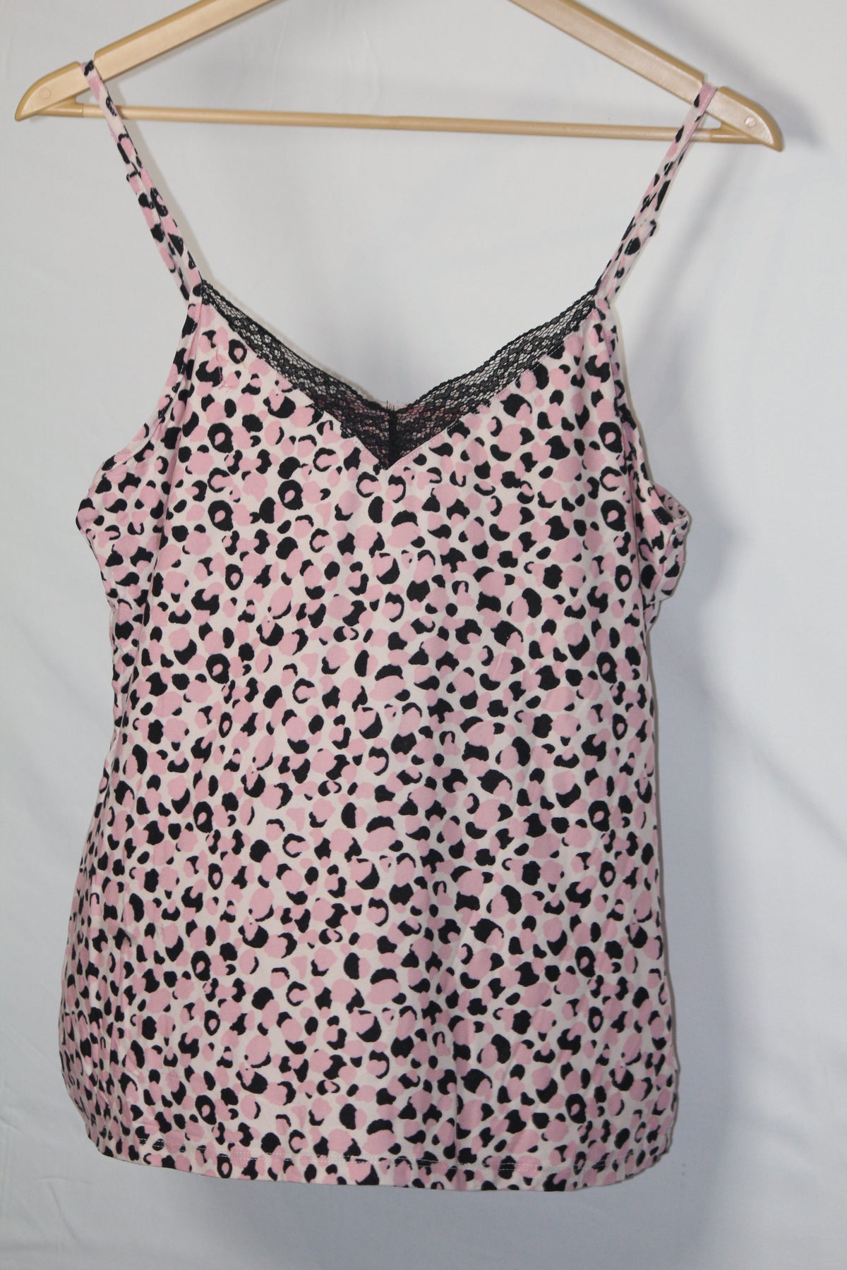 Primark White & Black Cheetah Print Tank Top - Small