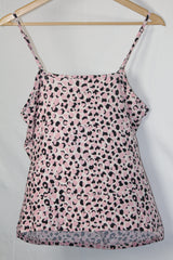 Primark White & Black Cheetah Print Tank Top - Small