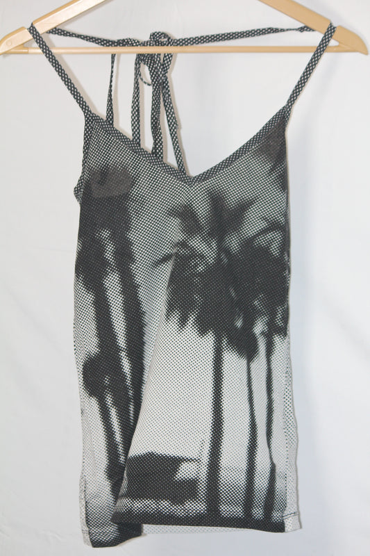 H&M Black & White Sleeveless Crop Top - Small