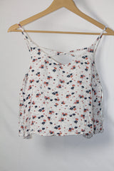 Atmosphere White Floral Tank Top - Small