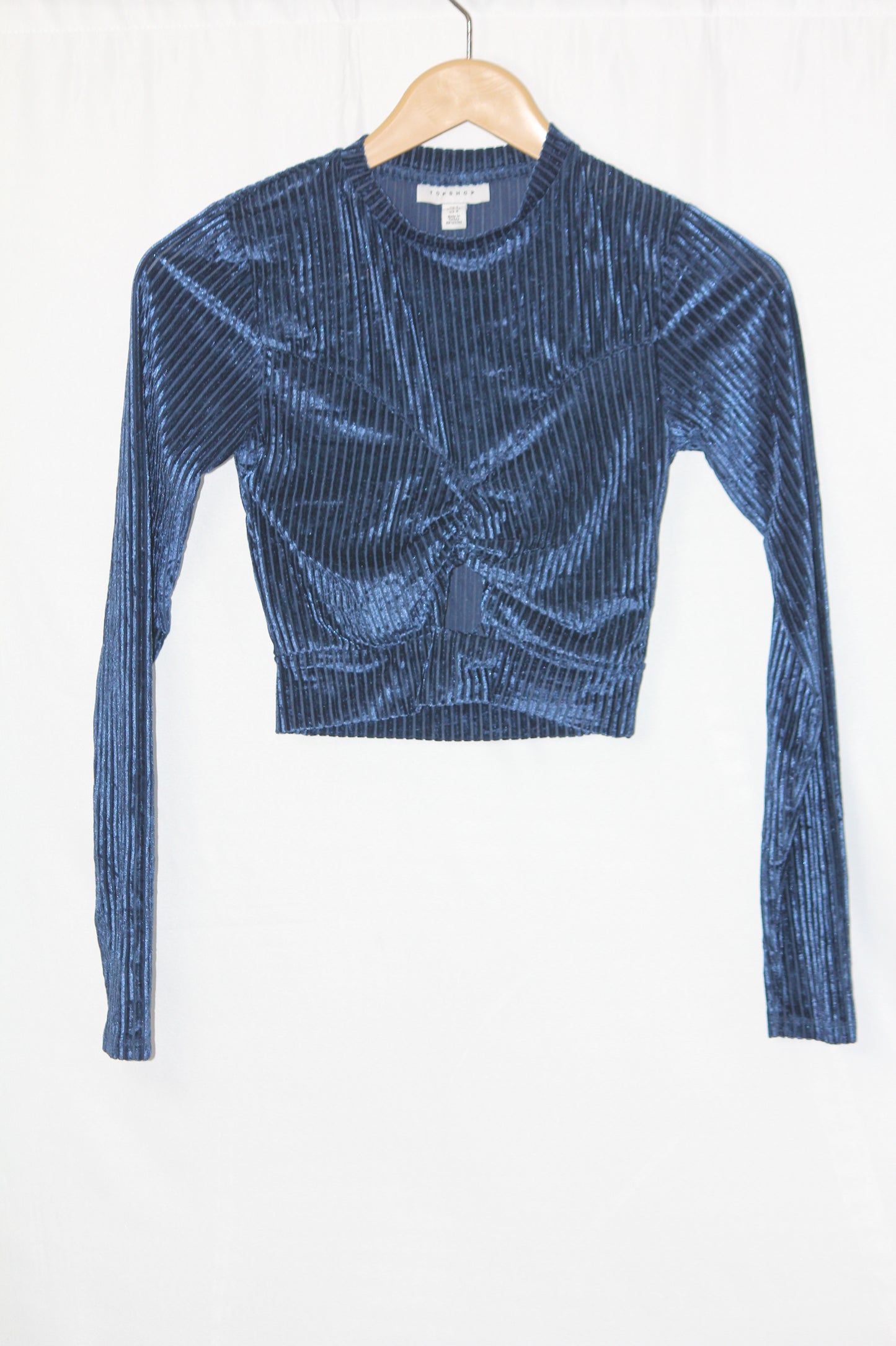 Topshop Blue Shiny Crop Top