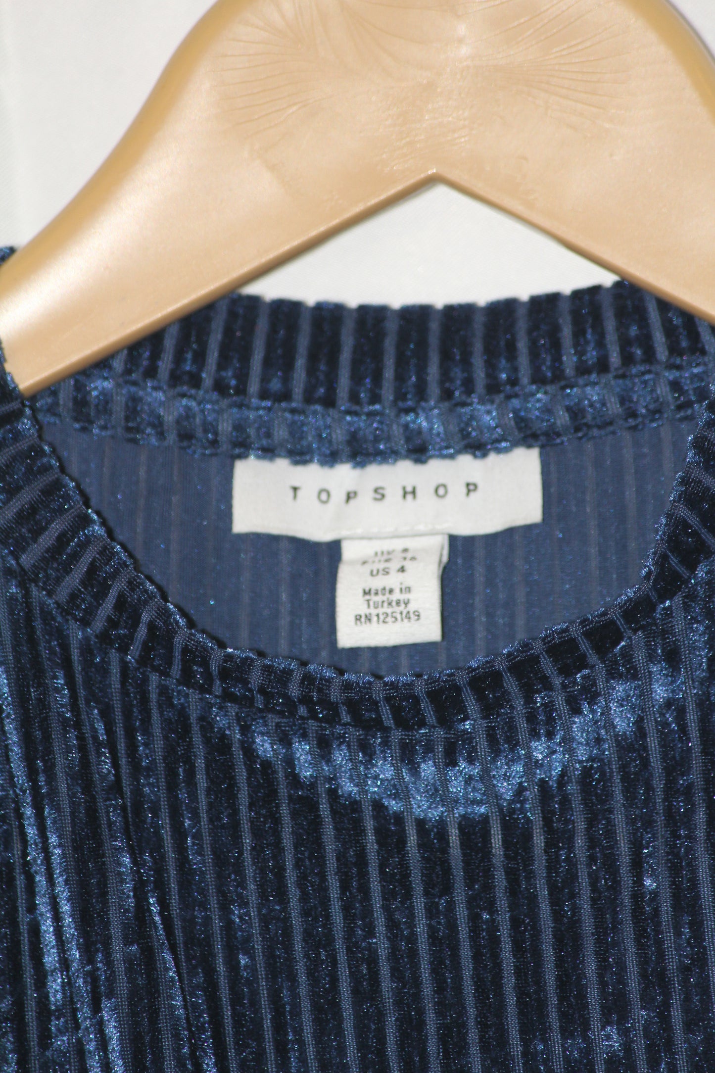 Topshop Blue Shiny Crop Top