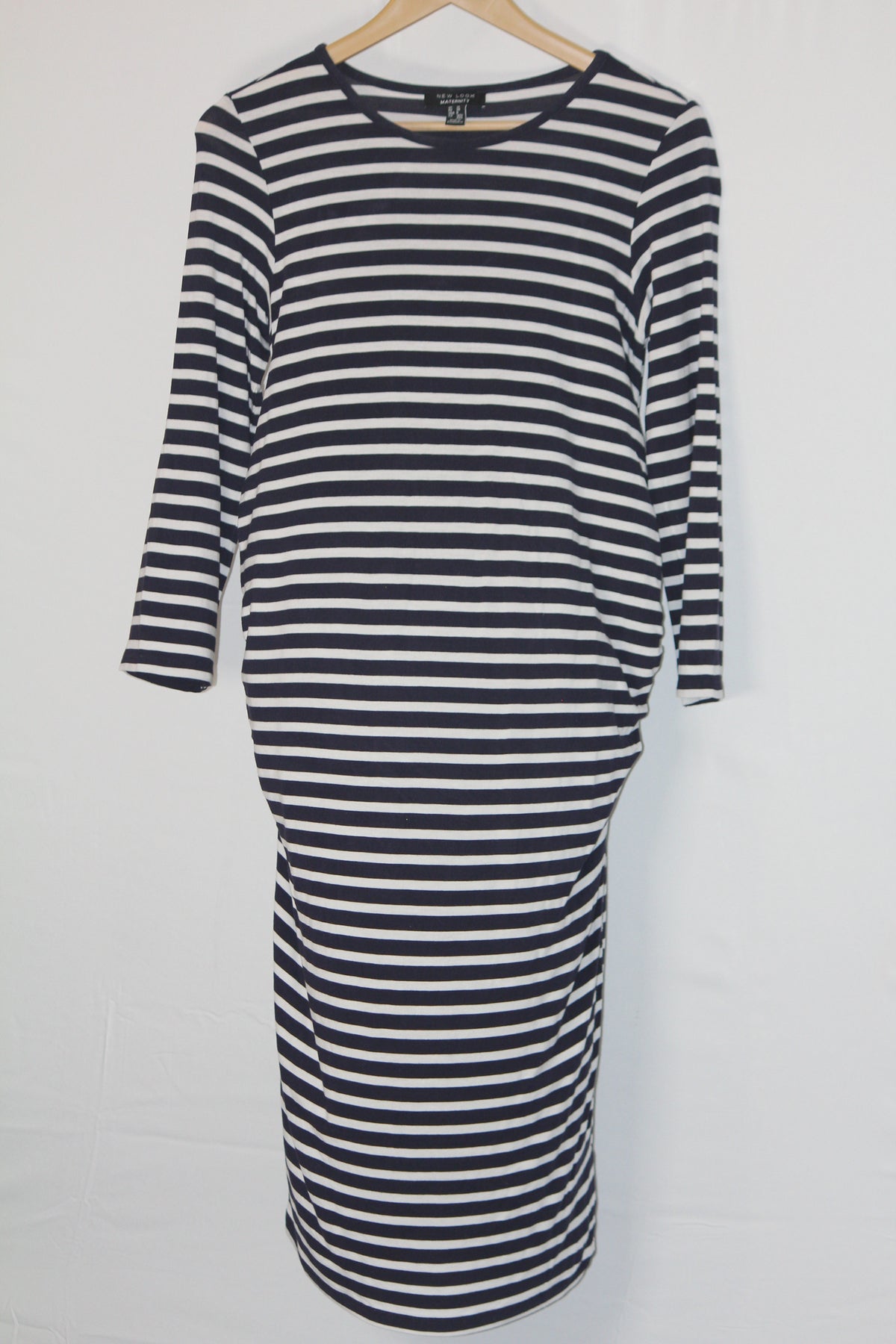 New Look Black & White Striped Bodycon medium