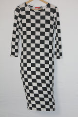 Francesca Black & White Chess Print Bodycon medium