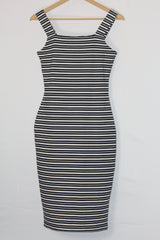 Primark Black & White Striped Bodycon medium