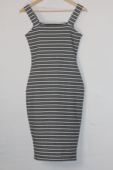 Primark Black & White Striped Bodycon medium