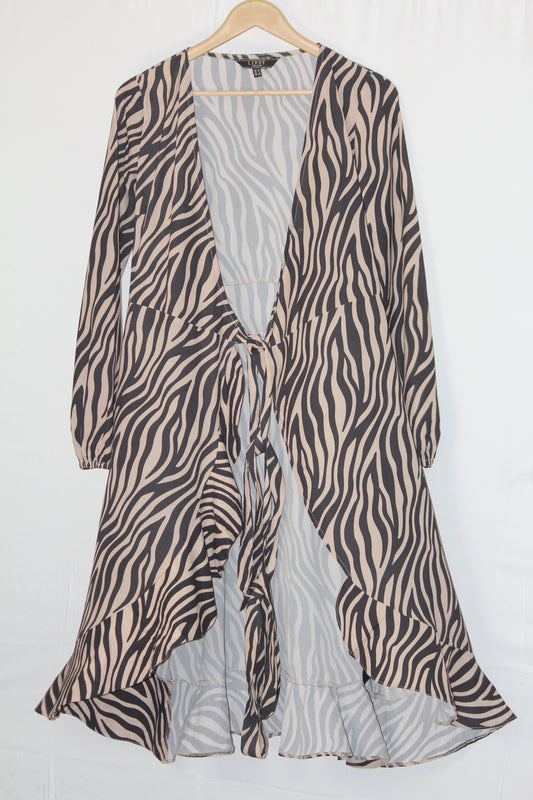 Lipsy Brown & Black Zebra Print Cape