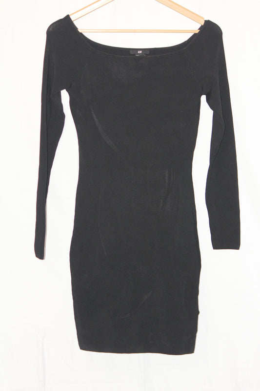 H&M Black Full Sleeve Bodycon Dress