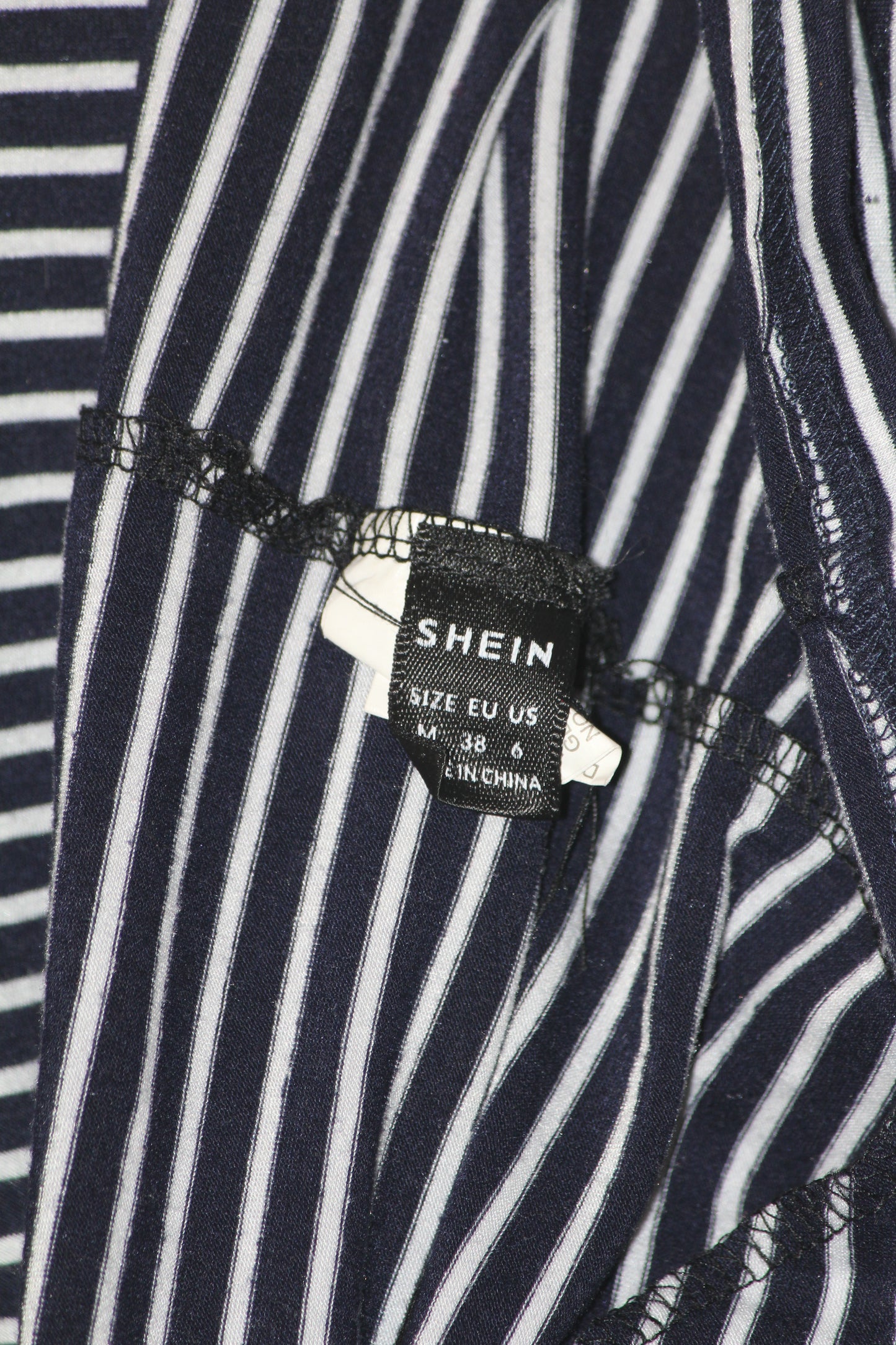 Shein Black & White Lined Long T-Shirt