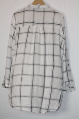 Soft Check – Primark White Checkered Button Down Shirt