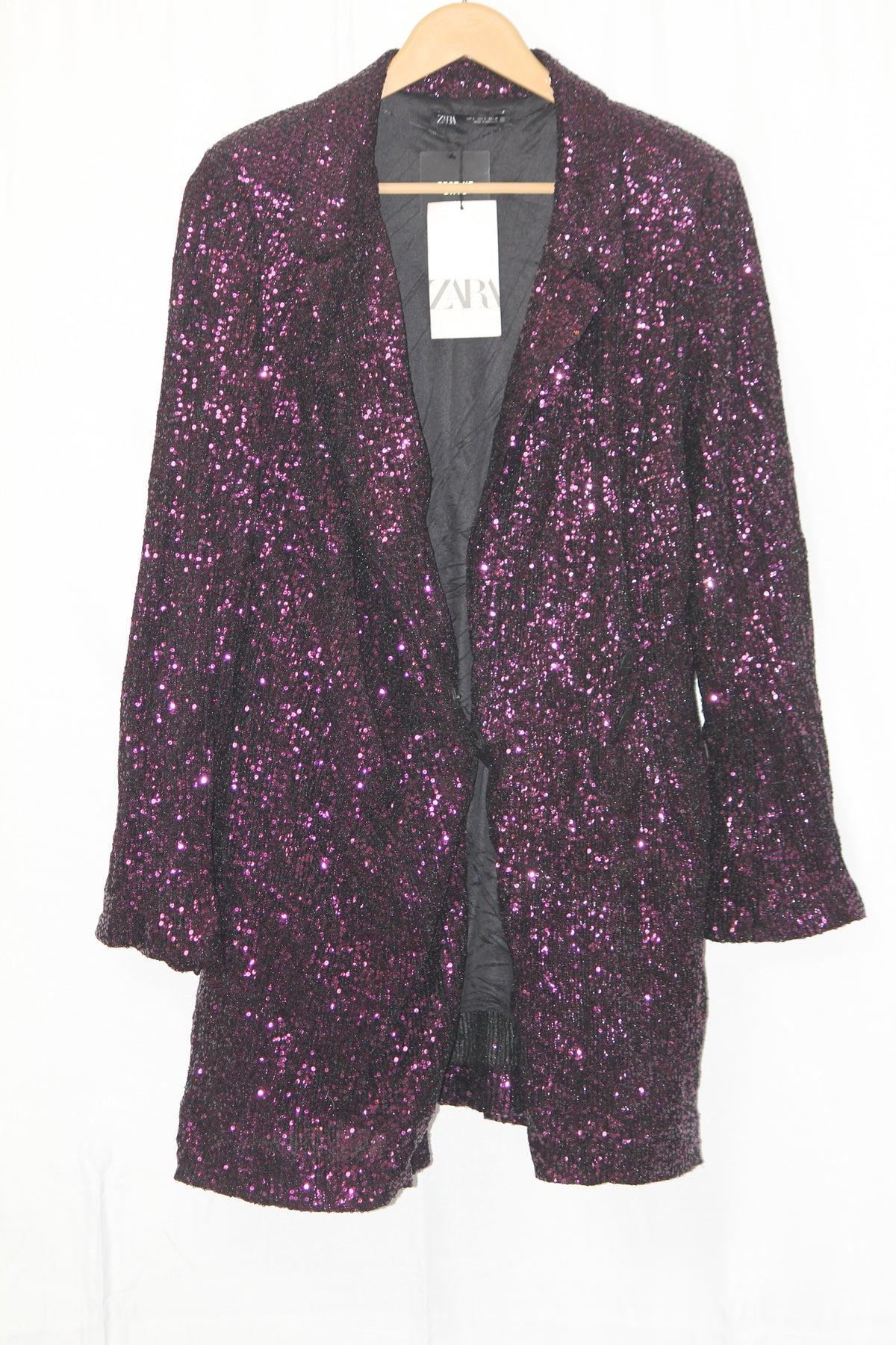 Zara Black Shiny Full Sleeve Cape