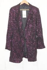 Zara Black Shiny Full Sleeve Cape