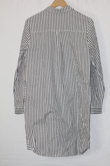 Striped Perfection – Warehouse White & Grey Button Down Shirt