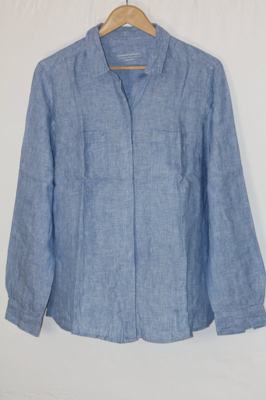 Linen Luxe – Essentials Collection Light Blue Button Down Shirt