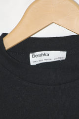 Bershka Black Full Sleeve Crop Top - Large