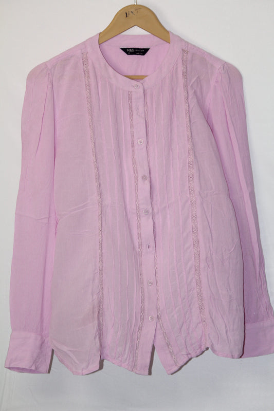 Blush Sophistication – M&S Pink Button Down Shirt