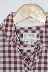 Maroon Mist – Fat Face Maroon & White Button Down Shirt