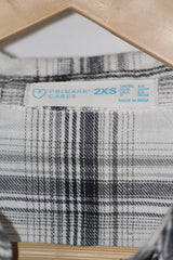 Petite Check – Primark XS White Checkered Button Down Shirt