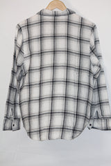 Petite Check – Primark XS White Checkered Button Down Shirt