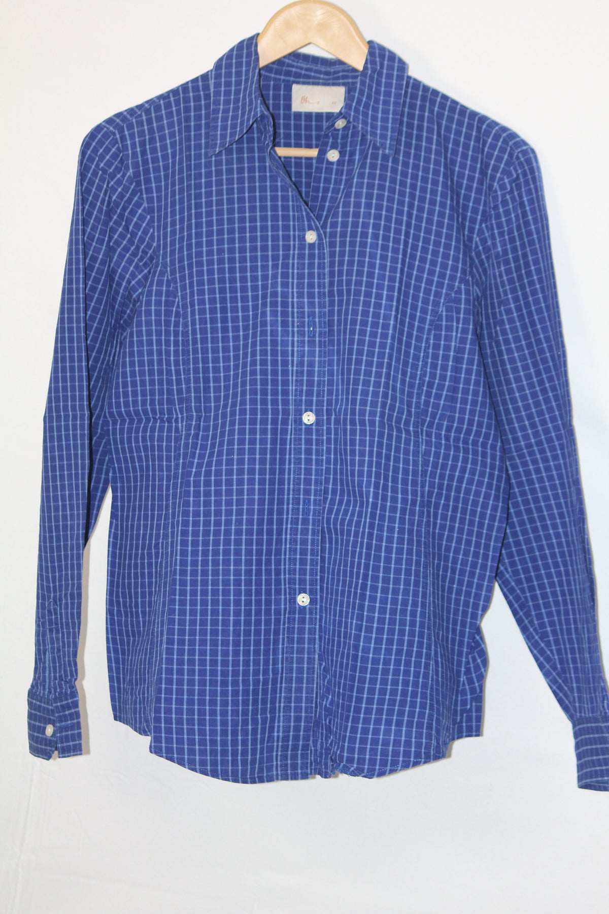 Crisp Checks – Bhs Blue & White Lined Button Down Shirt