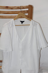 Minimalist White – New Look Half Sleeve Button Down Shirt