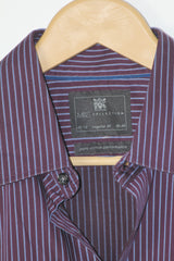 Mark & Spencer Plum Blue Line Shirt – Medium