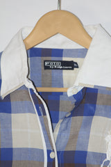 Oxford Charm – Ralph Lauren White & Blue Checkered Button Down Shirt