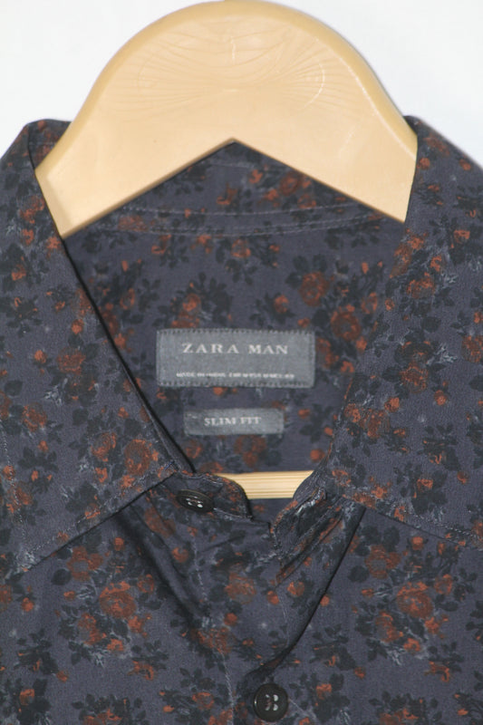 Zara Purple Floral Shirt – Medium