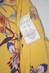 Floral Radiance: Yellow Half-Sleeve Blouse-Medium