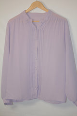 St Michael Purple Elegance Full Sleeve Blouse - Large