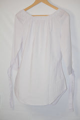 Refined Comfort: White Cotton Blouse-Medium