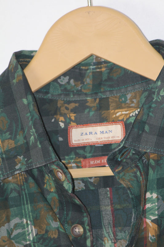 Zara Black Floral Shirt – Large