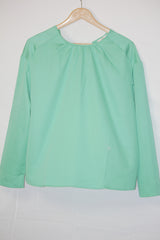 Emerald Charm: Green Full-Sleeve Blouse-Medium