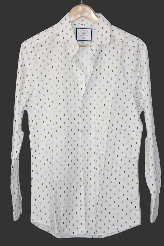 Charles Tyrwhitt White Bee Print Shirt – Medium