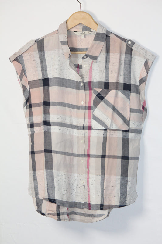 Vintage Check – Next Off-White Checkered Button Down Shirt