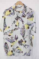Zara White Printed Viscose Shirt – Small