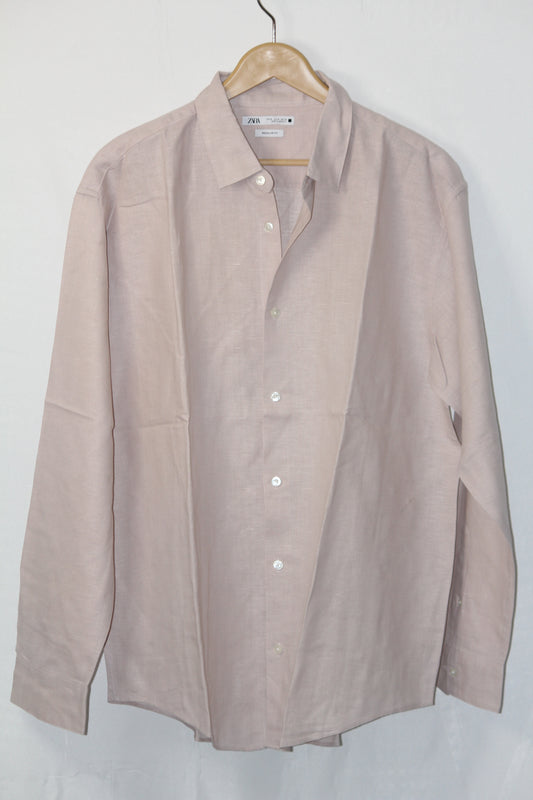 Zara Pink Linen Blend Shirt – XL