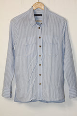 Striped Charm – M&S Blue Button Down Shirt