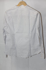 Pinstripe Elegance – Bagutta White & Blue Lining Button Down Shirt