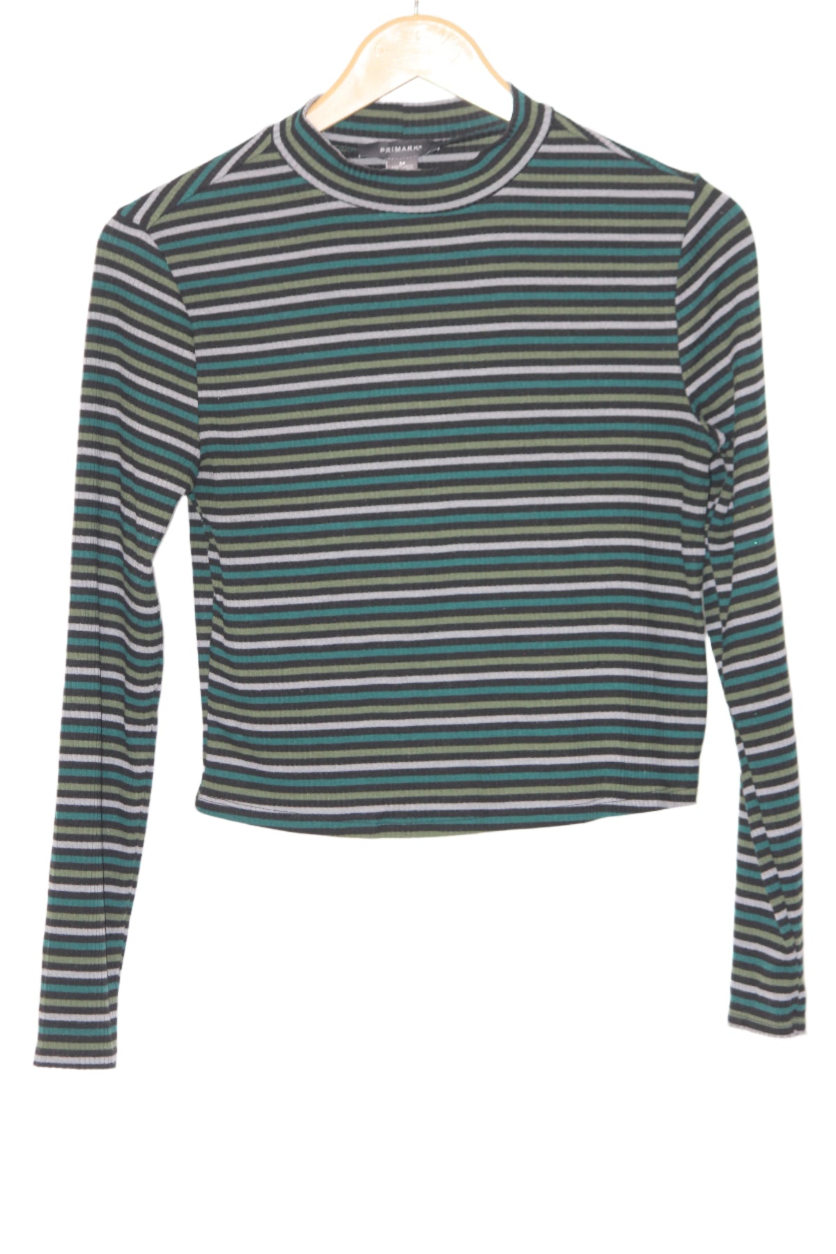 Black Full Sleeve Crop with Stripes – Primark (M)