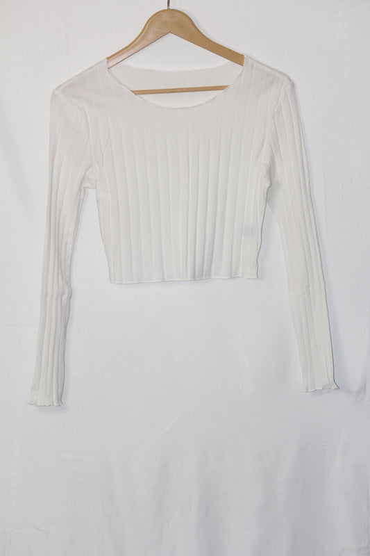 White Full Sleeve Crop – Shein (M)