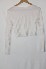 White Full Sleeve Crop – Shein (M)