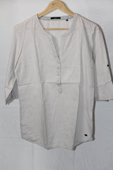 Minimalist Elegance: Grey Cotton Blouse-small