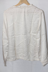 Polished Neutrals: Off-White Sophisticated Blouse-Large