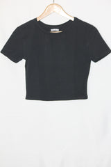 Black Half Sleeve Crop – Zara (M)