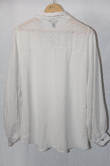 Sophisticated Simplicity: White Button-Down Blouse-Large