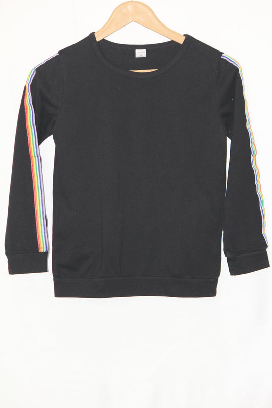 Rainbow Sleeve Black Crop – Shein (M)