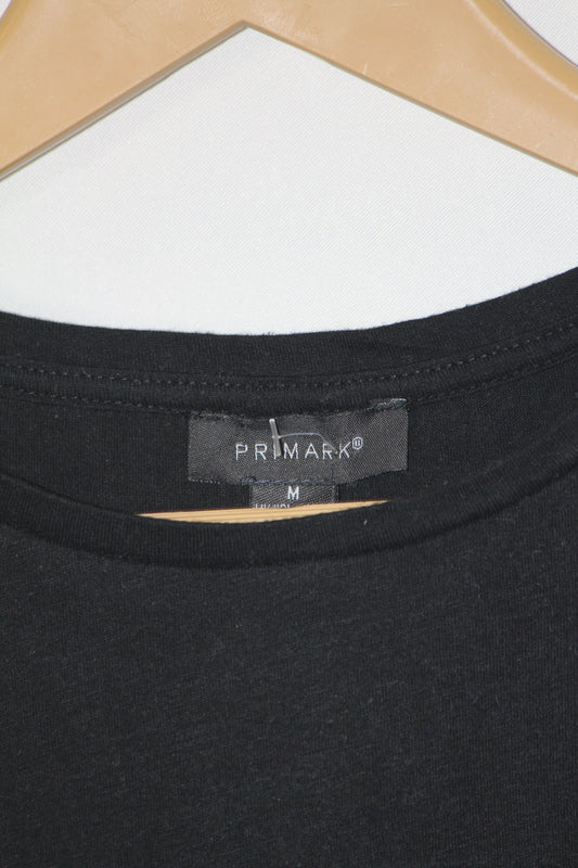 Black Half Sleeve Flower Print Crop – Primark (M)